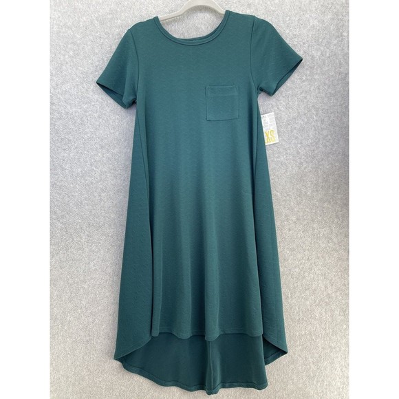 LuLaRoe Dresses & Skirts - Lularoe Women's Swing Dress Solid Green Size XXS Swing Short Sleeve Midi Comfort